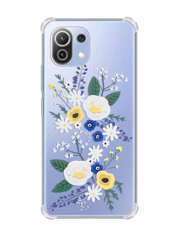 Чохол з потовщеними кутами на Xiaomi Mi 11 Lite :: Квіти. Акварель (принт 271)
