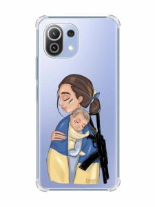 Чохол з потовщеними кутами на Xiaomi Mi 11 Lite :: Мама-захисниця (патріотичний принт 20)