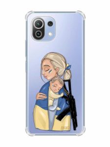 Чохол з потовщеними кутами на Xiaomi Mi 11 Lite :: Мама-захисниця (патріотичний принт 21)