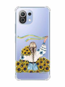Чохол з потовщеними кутами на Xiaomi Mi 11 Lite :: Дівчина зі стрічкою (принт 25)