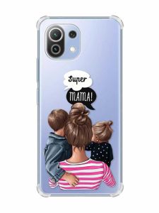 Чохол з потовщеними кутами на Xiaomi Mi 11 Lite :: Супер Мама (принт 29)