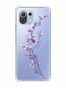 Чохол з потовщеними кутами на Xiaomi Mi 11 Lite :: Гілочка квітів (принт 278)