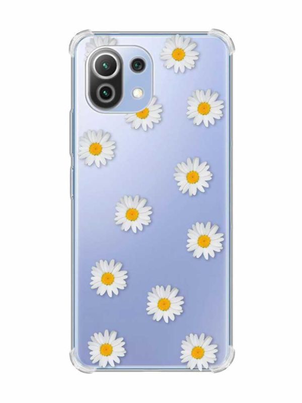 Чохол з потовщеними кутами на Xiaomi Mi 11 Lite :: Фон ромашки (принт 41)