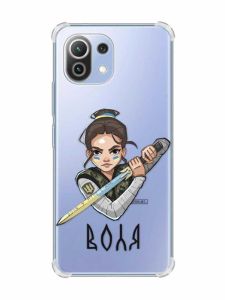 Чохол з потовщеними кутами на Xiaomi Mi 11 Lite :: Українська захисниця (патріотичний принт 169)