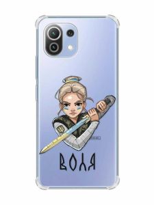 Чохол з потовщеними кутами на Xiaomi Mi 11 Lite :: Українська захисниця (патріотичний принт 170)