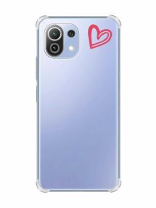 Чохол з потовщеними кутами на Xiaomi Mi 11 Lite :: Сердечко червоне (принт 46)
