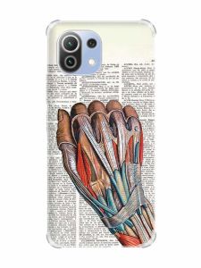 Чохол з потовщеними кутами на Xiaomi Mi 11 Lite :: Анатомія руки (принт 298)