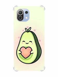 Чохол з потовщеними кутами на Xiaomi Mi 11 Lite :: Кавай авокадо з сердечком (принт 310)