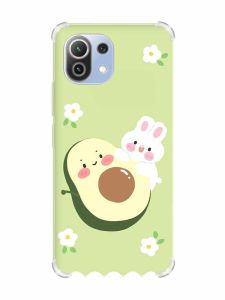 Чохол з потовщеними кутами на Xiaomi Mi 11 Lite :: Авокадо і зайченя (принт 311)