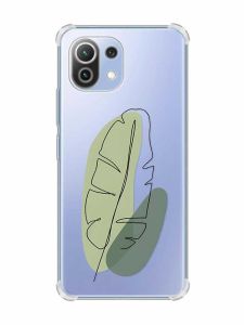 Чохол з потовщеними кутами на Xiaomi Mi 11 Lite :: Листочок (принт 65)