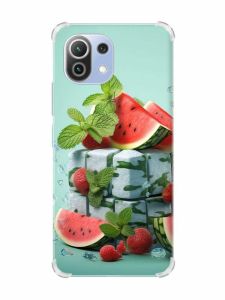 Чохол з потовщеними кутами на Xiaomi Mi 11 Lite :: Кавунова свіжість (принт 338)