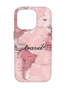 Чохол з рожевими боками на Apple iPhone 14 Pro Max :: Карта (принт 319)