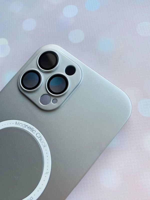 Ультратонкий чохол MagSafe на iPhone 13 Pro Max із додатковим захистом камер :: Срібний