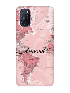 Чохол з рожевими боками на Oppo A52/A72/A92 :: Карта (принт 319)