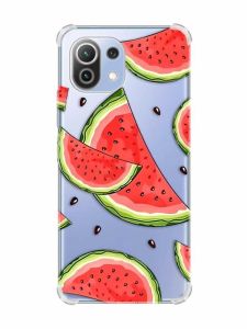 Чохол з потовщеними кутами на Xiaomi Mi 11 Lite :: Скибки кавуна (принт 342)