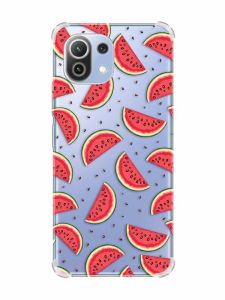 Чохол з потовщеними кутами на Xiaomi Mi 11 Lite :: Кавуновий фон (принт 344)