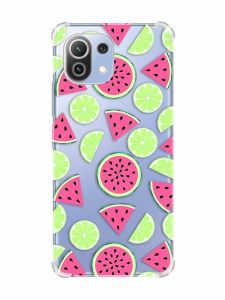 Чохол з потовщеними кутами на Xiaomi Mi 11 Lite :: Кавуни и лайм (принт 345)