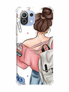 Чохол з потовщеними кутами на Xiaomi Mi 11 Lite :: Дівчина з рюкзаком (принт 30)