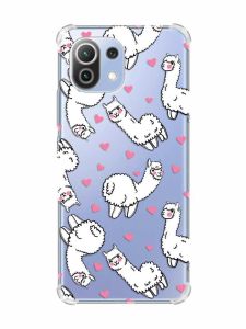 Чохол з потовщеними кутами на Xiaomi Mi 11 Lite :: Лами (принт 95)