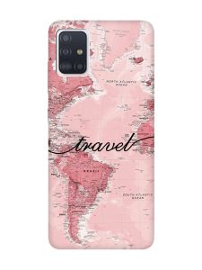 Чохол з рожевими боками на Samsung Galaxy A51 :: Карта (принт 319)