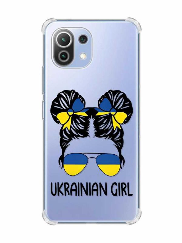 Чохол з потовщеними кутами на Xiaomi Mi 11 Lite :: Українська дівчина (патріотичний принт 113)