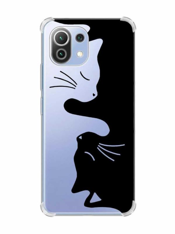Чохол з потовщеними кутами на Xiaomi Mi 11 Lite :: Котики (принт 118)