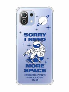 Чохол з потовщеними кутами на Xiaomi Mi 11 Lite :: Космонавт на скейті (принт 248)