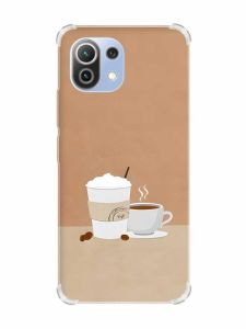 Чохол з потовщеними кутами на Xiaomi Mi 11 Lite :: Кава (принт 108)