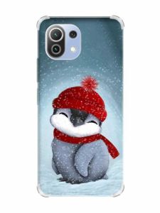 Чохол з потовщеними кутами на Xiaomi Mi 11 Lite :: Пінгвіненя у шапочці (принт 157)