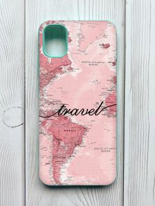 Чохол з бірюзовими боками на Samsung Galaxy A04E / A042 :: Карта (принт 319)