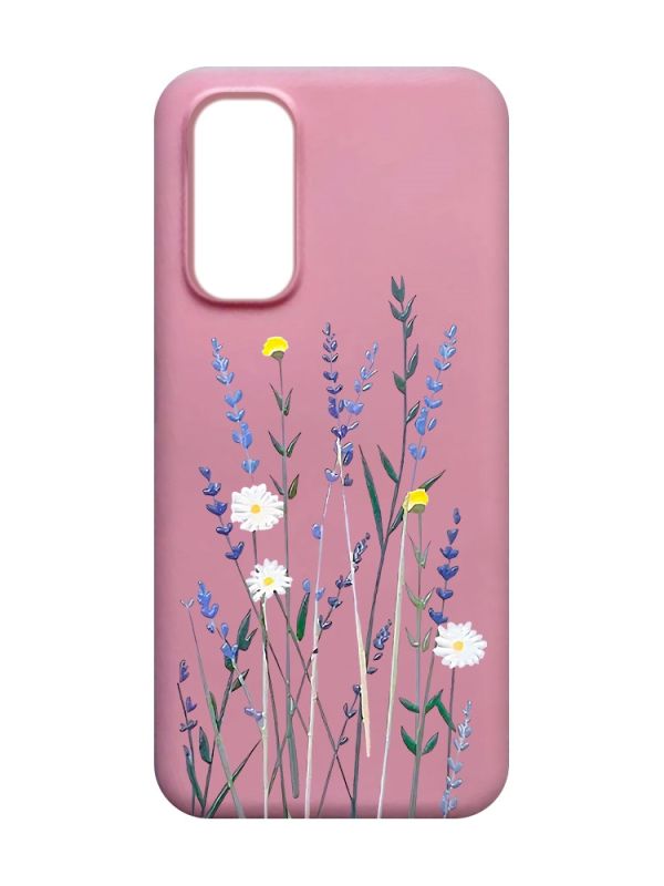 Матовий рожевий чохол на Xiaomi Redmi Note 11 4G :: Польові квіти (принт 270)