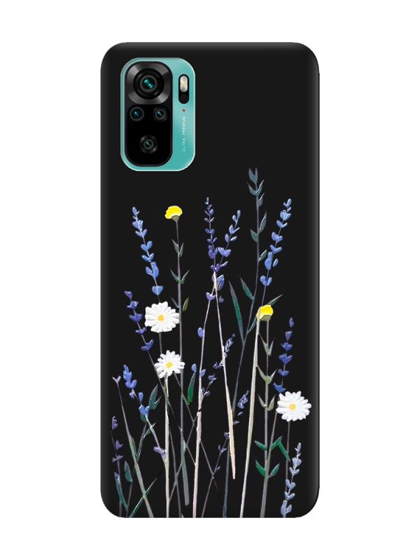 Матовий чорний чохол на Xiaomi Redmi Note 10 / Note 10s :: Польові квіти (принт 270)