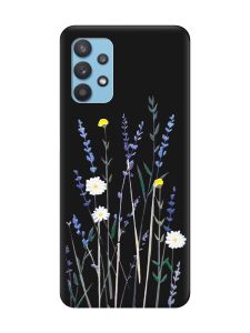 Матовий чорний чохол на Samsung Galaxy A32 :: Польові квіти (принт 270)