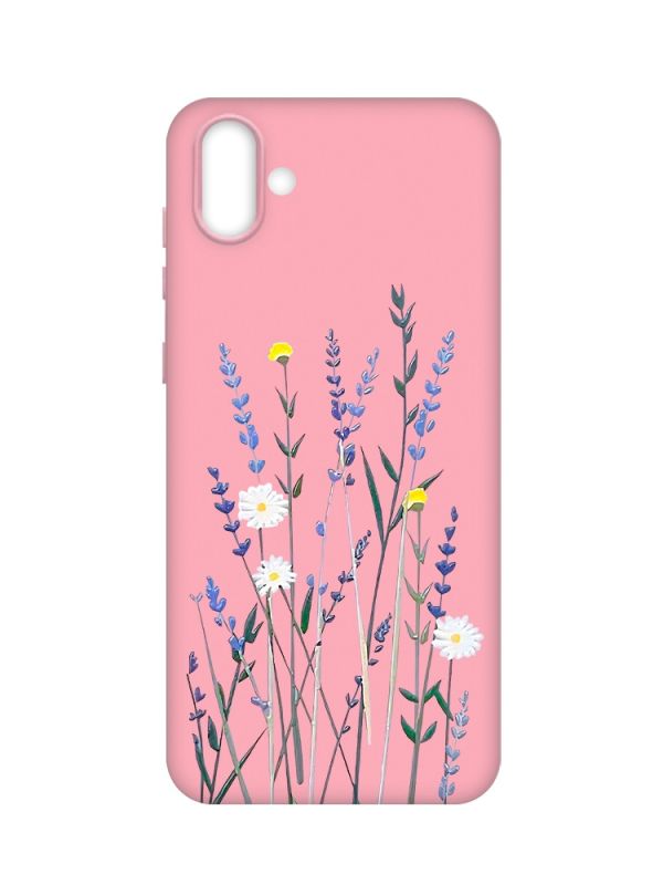 Матовий рожевий чохол на Samsung Galaxy A04 :: Польові квіти (принт 270)