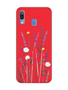 Матовий червоний чохол на Samsung Galaxy A30 (2019) / A20 (2019) :: Польові квіти (принт 270)
