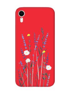 Матовий червоний чохол на Apple iPhone XR :: Польові квіти (принт 270)