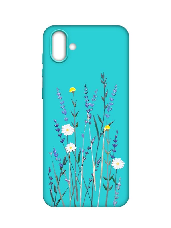 Матовий бірюзовий чохол на Samsung Galaxy A04 :: Польові квіти (принт 270)
