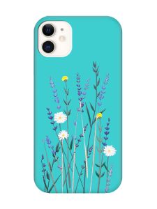 Матовий бірюзовий чохол на Apple iPhone 11 (6.1) :: Польові квіти (принт 270)