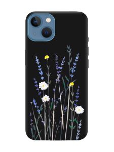 Матовий чорний чохол на Apple iPhone 13 :: Польові квіти (принт 270)