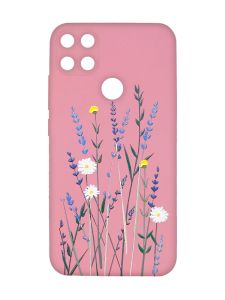 Матовий рожевий чохол на Xiaomi Redmi 10C :: Польові квіти (принт 270)