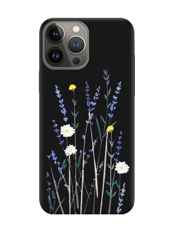Матовий чорний чохол на Apple iPhone 13 Pro :: Польові квіти (принт 270)