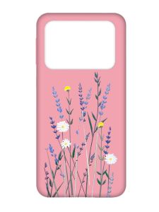 Матовий рожевий чохол на Xiaomi Poco X4 Pro 5G :: Польові квіти (принт 270)