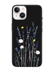 Матовий чорний чохол на Apple iPhone 14 :: Польові квіти (принт 270)