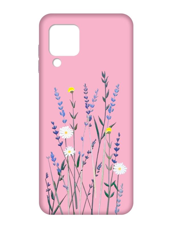 Матовий рожевий чохол на Samsung Galaxy M32/A22/M22 4G :: Польові квіти (принт 270)