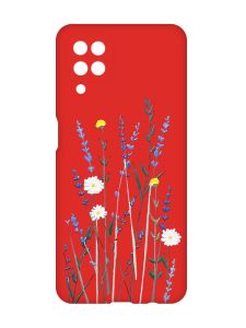 Матовий червоний чохол на Samsung Galaxy A12 :: Польові квіти (принт 270)