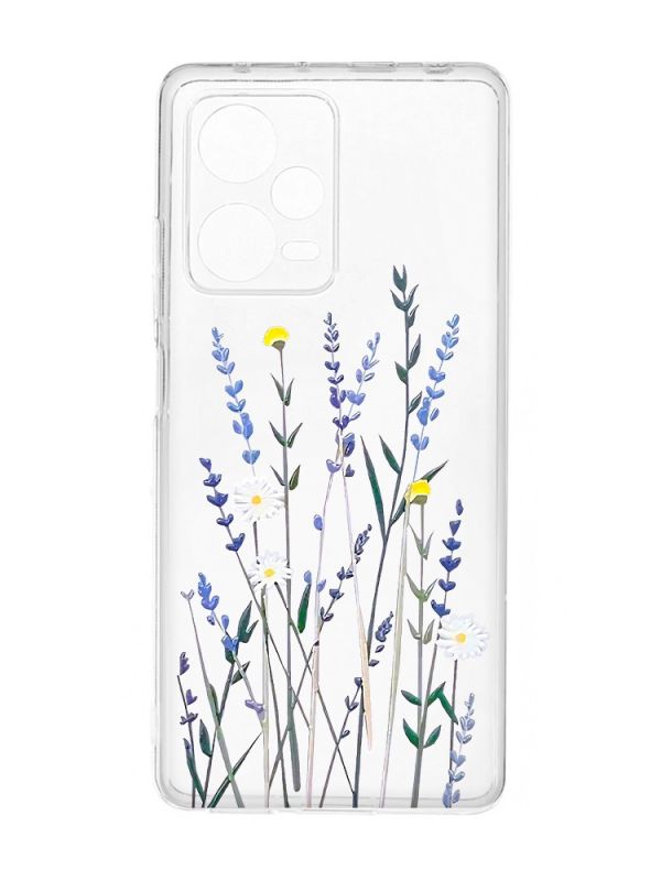 Прозорий чохол на Xiaomi Redmi Note 12 Pro 5G :: Польові квіти (принт 270)