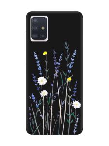 Матовий чорний чохол на Samsung Galaxy A51 :: Польові квіти (принт 270)