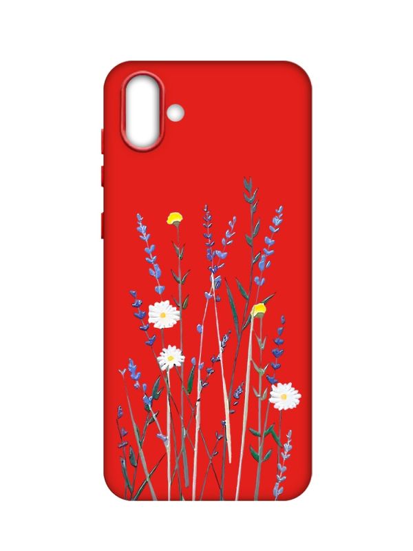 Матовий червоний чохол на Samsung Galaxy A04 :: Польові квіти (принт 270)