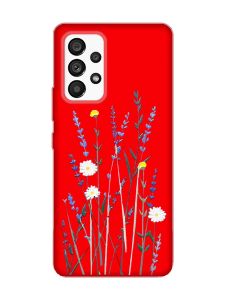 Матовий червоний чохол на Samsung Galaxy A53 4G/5G :: Польові квіти (принт 270)