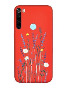 Матовий червоний чохол на Xiaomi Redmi Note 8T :: Польові квіти (принт 270)